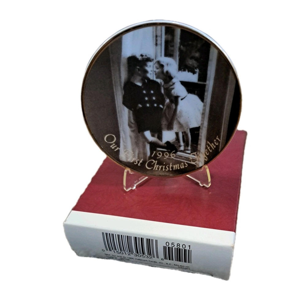 1996 Our First Christmas Together Hallmark Christmas Ornament Boy & Girl Plate